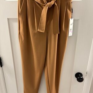 Women's Tan Tie-Waist Pants